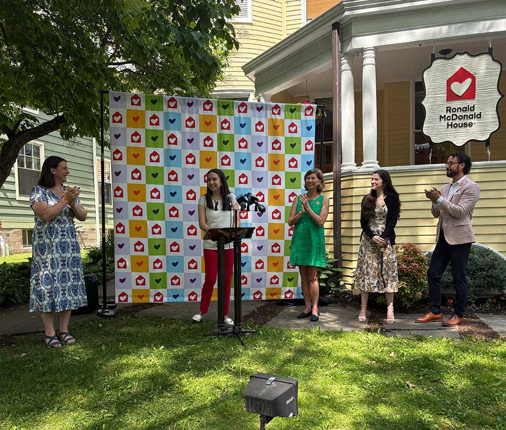 Speakers announcing refreshed brand at Ronald McDonald House Albany